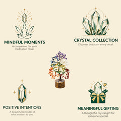 7 Chakra Crystal Tree Colourful Gemstone Tree for Home & Office Décor