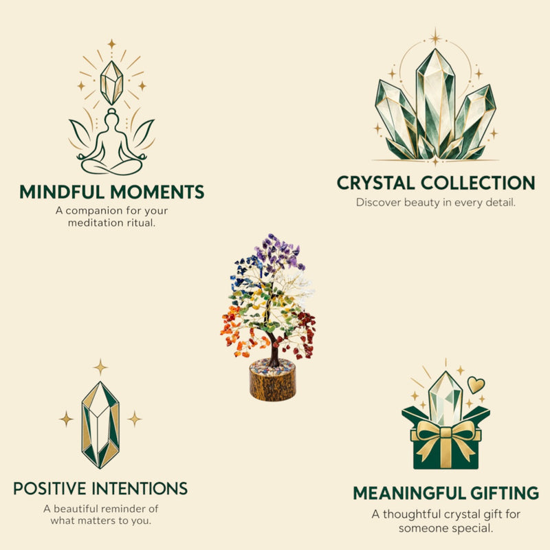 7 Chakra Crystal Tree Colourful Gemstone Tree for Home & Office Décor