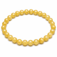 Yellow Calcite Diamond Cut Bracelet 6mm | Natural Crystal Beaded Bracelet
