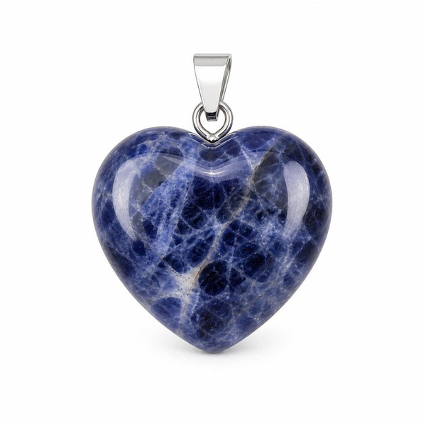 Natural Sodalite Heart Crystal Pendant