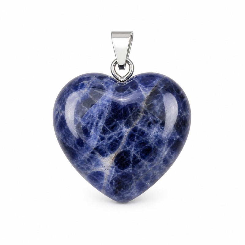Natural Sodalite Heart Crystal Pendant