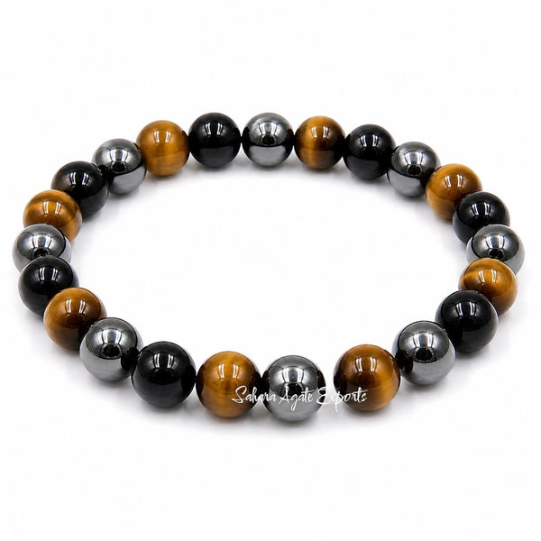 Triple Protection Bracelet 8mm | Natural Gemstone Bracelet