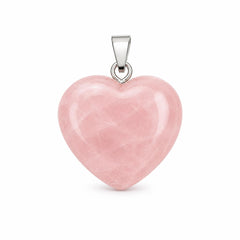 Natural Rose Quartz Heart Crystal Pendant | Love & Healing Gemstone Necklace