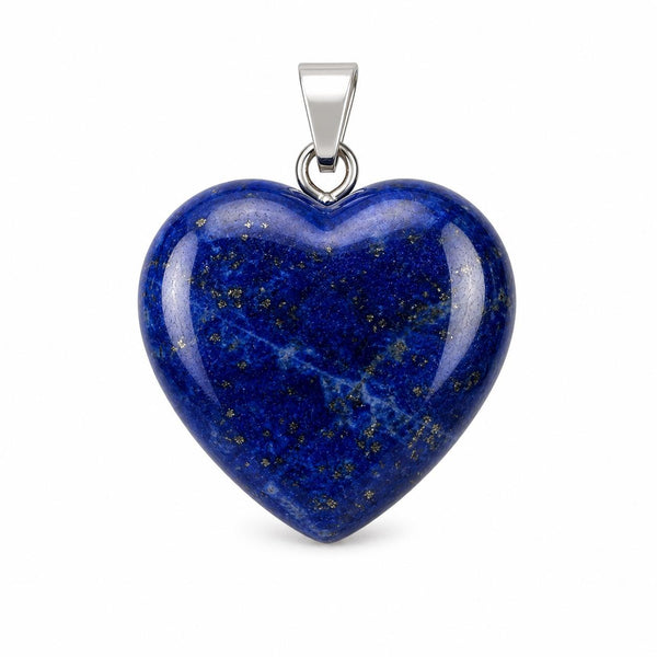 Natural Lapis Lazuli Heart Crystal Pendant | Wisdom & Protection Gemstone Necklace