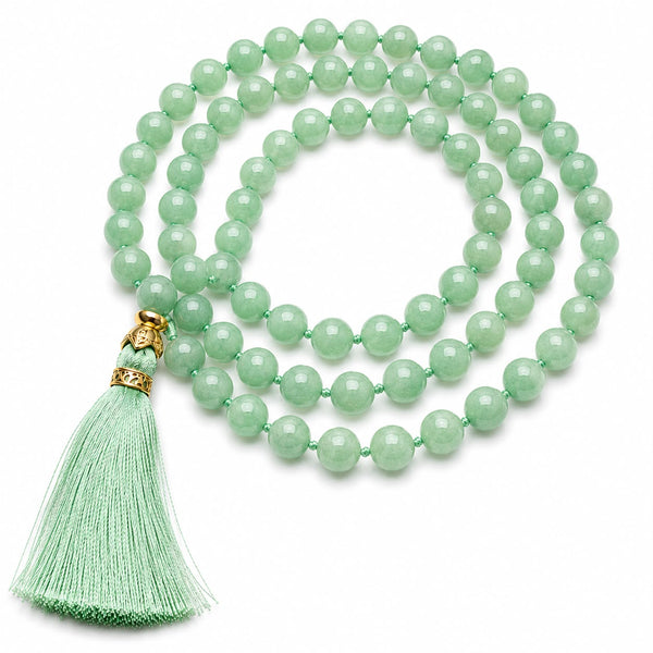 Green Aventurine Jap Mala 108 Beads | Natural Crystal Prayer & Meditation Mala