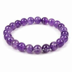 Natural Amethyst Bracelet 8mm | Genuine Purple Crystal Bracelet