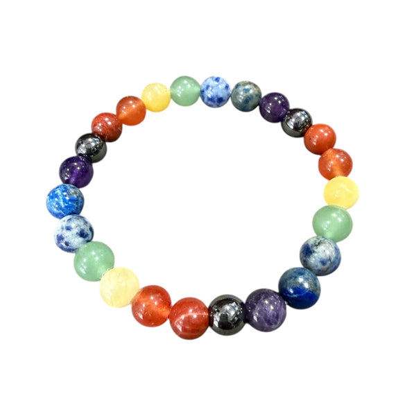 Seven chakra stone bracelet