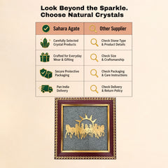 Seven Running Horses Crystal Frame with Sun | Vastu Wall Décor for Home & Office