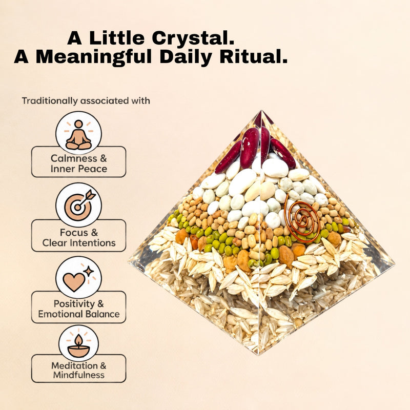 Annapurna Orgonite Pyramid – Food Abundance, Kitchen Vastu & Prosperity Generator