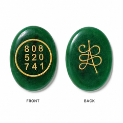 Green Jade Zibu Prosperity Palm Stone | 808 520 741 Engraved