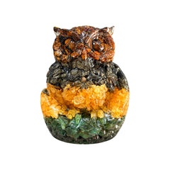 Money Magnet Orgonite Owl – Wealth Attraction & Wisdom Feng Shui Vastu Showpiece