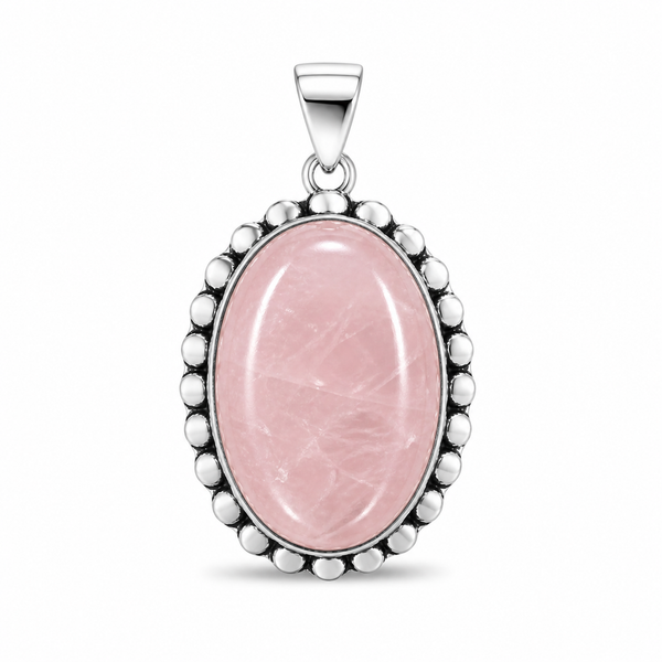 Rose Quartz Oval Pendant