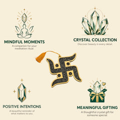 Pyrite Swastik Hanging with Golden Tassel | Entrance & Puja Room Décor
