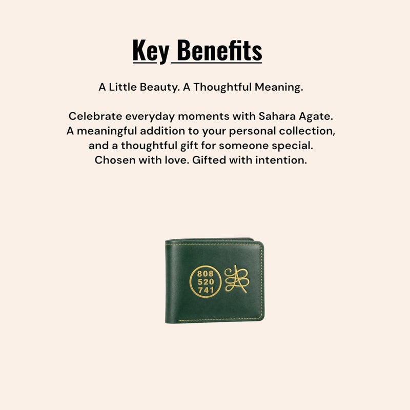 Green Success Wallet with 808 520 741 & Gold Symbol