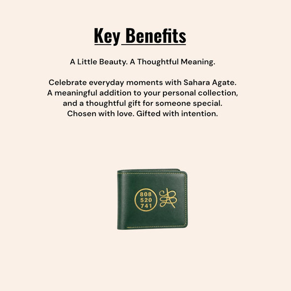 Green Success Wallet with 808 520 741 & Gold Symbol