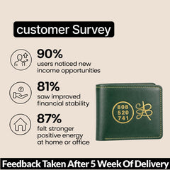 Green Success Wallet with 808 520 741 & Gold Symbol