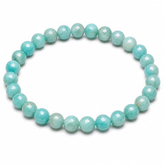 Amazonite Diamond Cut Bracelet 6mm | Natural Crystal Beaded Bracelet