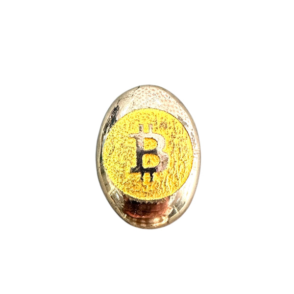 Natural Pyrite Bitcoin Zibu Symbol | Wealth & Success Crystal | Money Attraction Stone by Sahara Aga