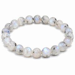 Natural Rainbow Moonstone Bracelet 8mm | Genuine Flash Moonstone Crystal Bracelet