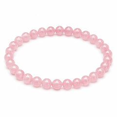 Rose Quartz Diamond Cut Bracelet 6mm | Natural Crystal Beaded Bracelet