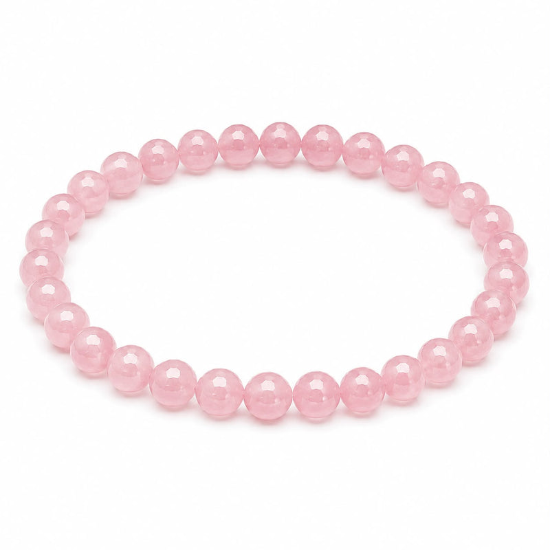 Rose Quartz Diamond Cut Bracelet 6mm | Natural Crystal Beaded Bracelet