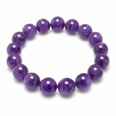 Natural Amethyst Bracelet 10 mm | Healing Crystal Bracelet for Peace, Meditation, Reiki & Spiritual