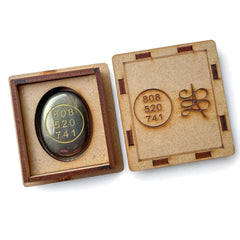 Green Jade Zibu Symbol with Wooden Gift Box – Healing Crystal for Prosperity, Luck & Positive Energy