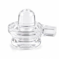 Natural Clear Quartz Crystal Shivling (Shiva Lingam) with Yoni Base | Premium Healing Stone for Puja