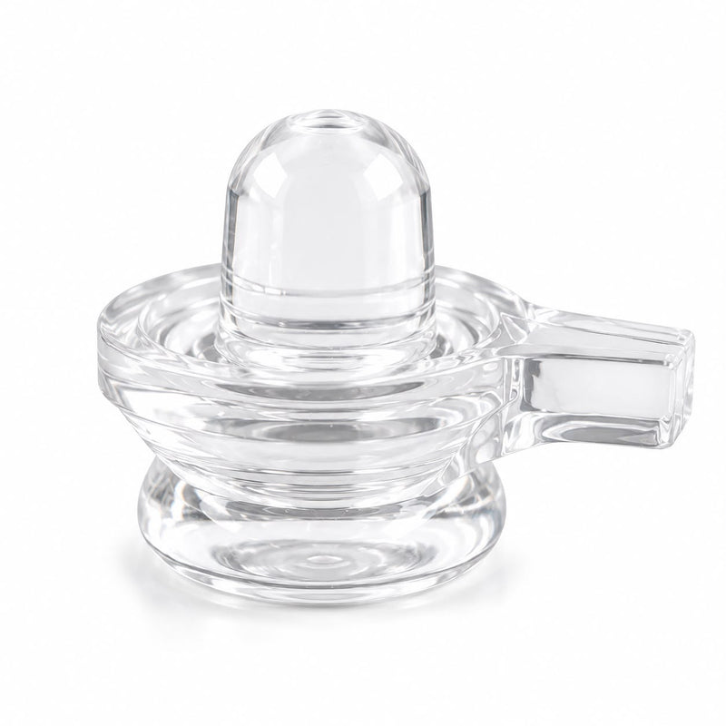 Natural Clear Quartz Crystal Shivling (Shiva Lingam) with Yoni Base | Premium Healing Stone for Puja
