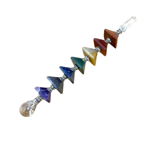 7 Chakra Pyramid Healing Stick – Energy & Meditation Crystal Tool