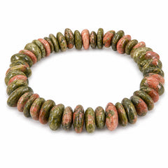 Natural Unakite Crystal Chip Bracelet | Handmade Stretch Gemstone Bracelet | Premium Healing Stone J