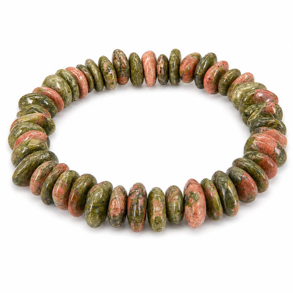 Natural Unakite Crystal Chip Bracelet | Handmade Stretch Gemstone Bracelet | Premium Healing Stone J