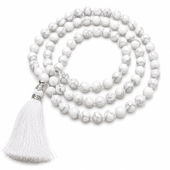 Howlite Jap Mala 108 Beads | Natural Crystal Prayer & Meditation Mala