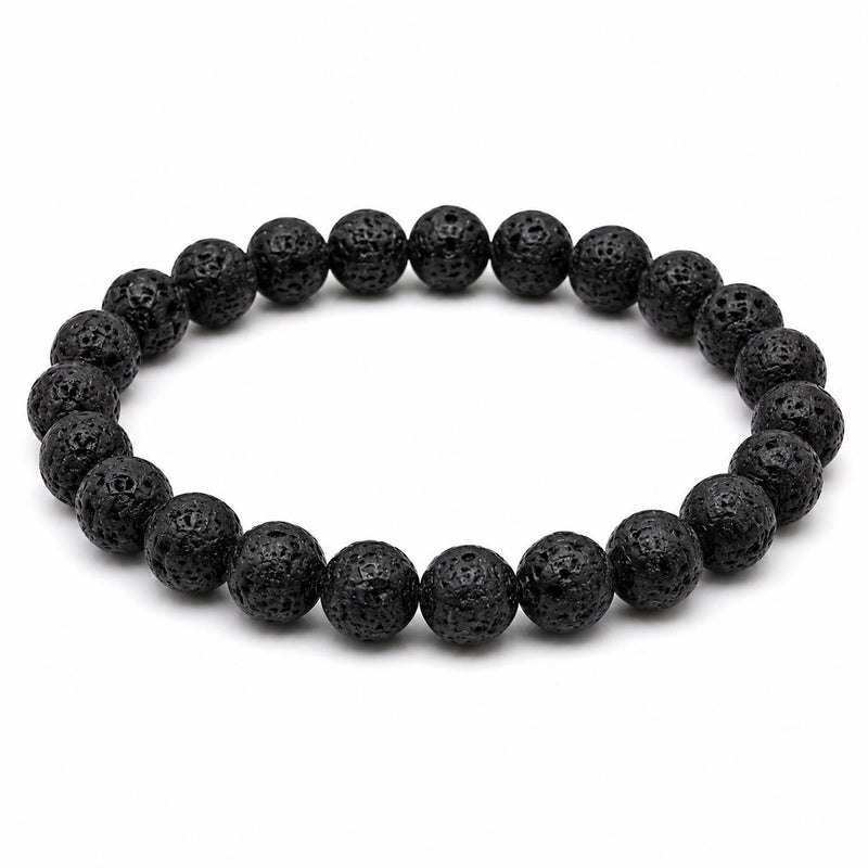 Black Lava Stone Bracelet | Natural Volcanic Stone Beaded Bracelet