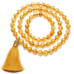 Citrine Jap Mala 108 Beads | Natural Crystal Prayer & Meditation Mala