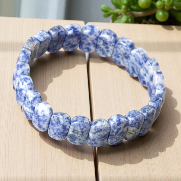 Natural Sodalite Diamond Cut Square Bracelet – Handmade Healing Crystal Jewelry for Positive Energy