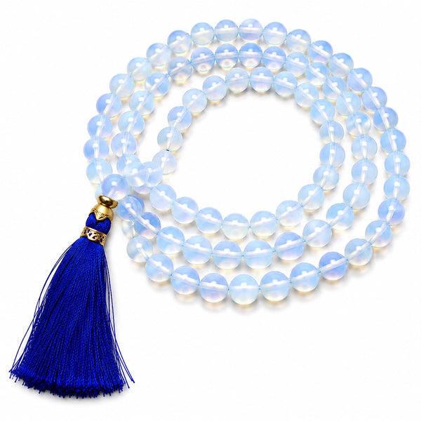 Opalite Jap Mala 108 Beads | Premium Crystal Prayer & Meditation Mala