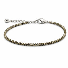 Pyrite Faceted Anklet | Natural Crystal Beaded Anklet