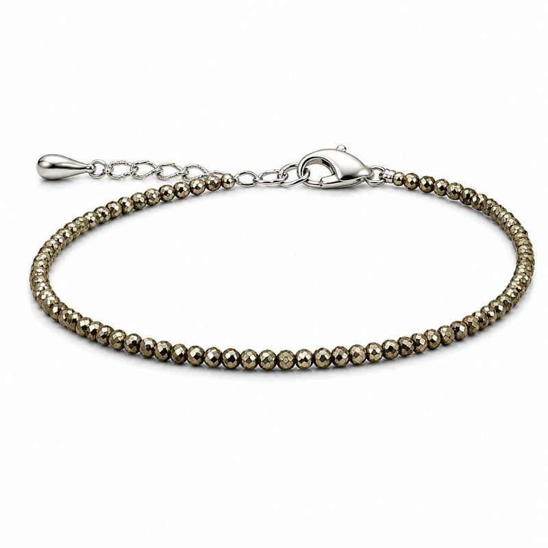 Pyrite Faceted Anklet | Natural Crystal Beaded Anklet